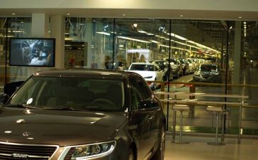 This is what the product line at the automotive factory in Trollahattan looked like in the last days of the SAAB company's existence.