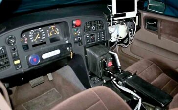 the Saab 9000 Prometheus, a prototype made by Saab in the early 1990's that featured a joystick instead of steering wheel!