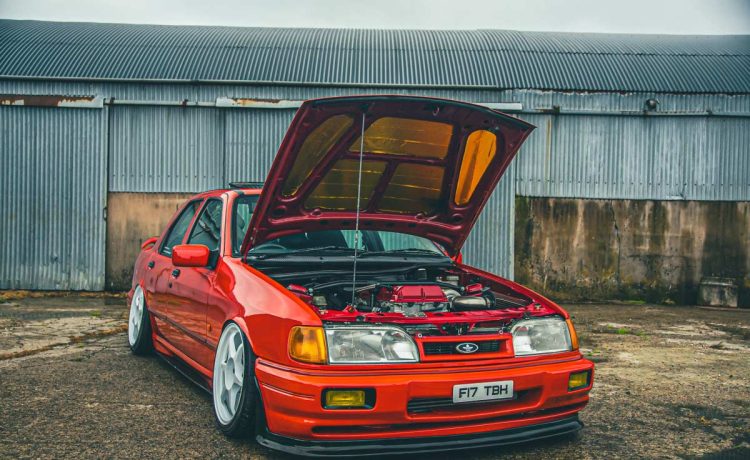 "Michael Scullin's Ford Sierra with the Saab B204 engine – A true masterpiece of automotive tuning.