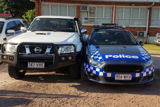Saab driver crashing into a number of police cars in Queensland 3 Slamed police cars