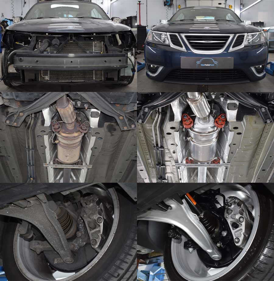 Back to Factory Glory: These Saab Restorations Look Like They Just Left the Factory 4 2021 Saab 9-3 Convertible restoration project by Stipt Polish Point. From stripped front end and oxidized underbody to showroom-level chassis and suspension detailing — a full-spectrum revival of a modern Saab classic.
