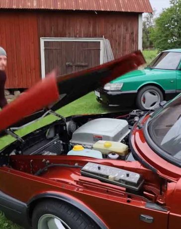 Unveiling the Heart of the Transformation: Jonas Reveals the Electric Motor Under the Saab 900's Hood