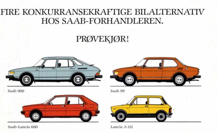 Saab's Position in the Cooperation of the Agnelli and Wallenberg Families 10 Lancia A112 in the official promotion and offer of Saab in the north of Europe