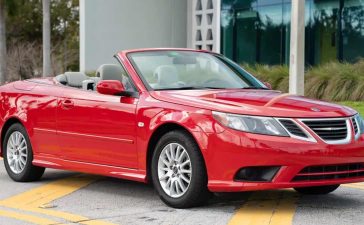 A stunning Laser Red 2008 Saab 9-3 Convertible offering the perfect blend of performance, luxury, and exclusive Scandinavian design.