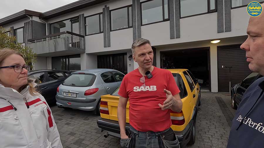 Marcus and Manuela on location in Reykjavik, uncovering the hidden story behind a rare Monte Carlo Yellow Saab 9000, with the car’s proud owner—president of the Icelandic Saab Club—sharing insights from nearly two decades of restoration work.