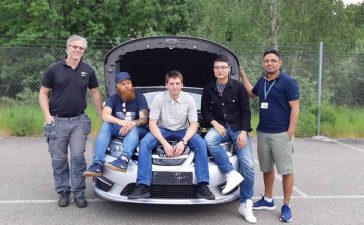 NEVS 9-3 - NEVS development team: John Andersson, Benny Sondell, Radecki Przemyslaw, Frank Zhang and Deepak Singh