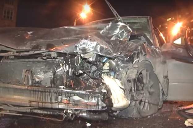 completely destroyed Saab 9-5