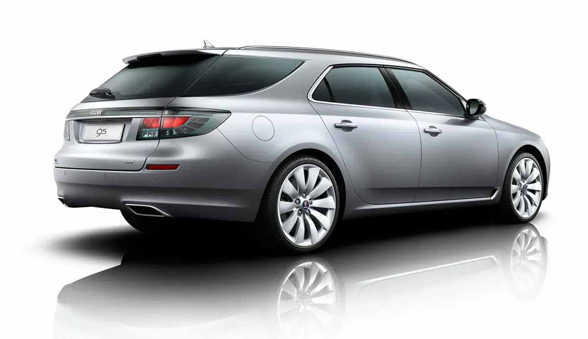Night, Light, and the Saab 9-5ng: Simon Padian’s Design Philosophy Comes to Life 2 Rear three-quarter view highlighting the SportCombi's LED tail light signature