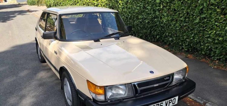 This Alabaster Yellow 1985 Saab 900 Turbo flat-front is either a collector's dream or a documentation mystery—but no one can deny how well it shines.