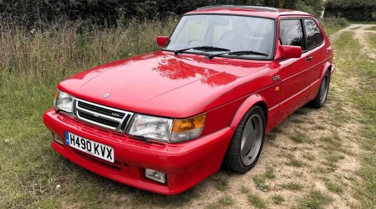 Bold in red: the 1991 Saab 900 Carlsson still looks every bit the rally-inspired special it was when new.