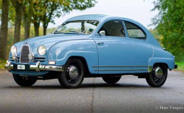 The 1959 Saab 93B Granturismo 750: One of Four Survivors From Saab’s Forgotten Grand Touring Experiment 4 1959 Saab 93B Granturismo 750 fully restored in factory-correct blue, photographed in the Netherlands after its return from the United States