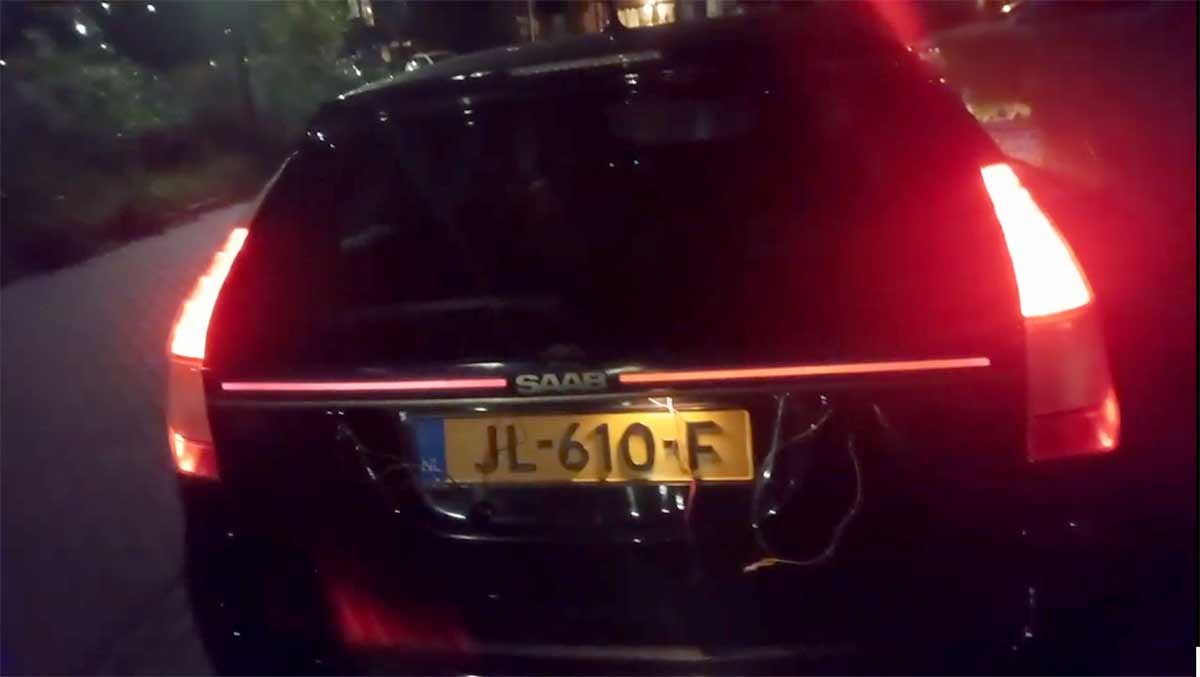 Saab 9-3 SportCombi LED Bar Prototype: KM-Tronics Asks For Your Feedback 1 Saab 9-3NG SportCombi LED bar prototype test at night
