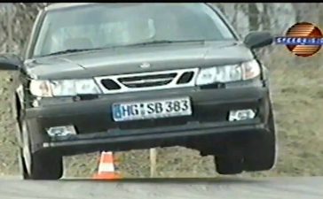 Back to the Track: When SpeedVision Pushed the Saab 9-5 Aero Wagon to Its Limits 3 Saab 9-5 Aero Wagon during SpeedVision TrackTest slalom maneuver
