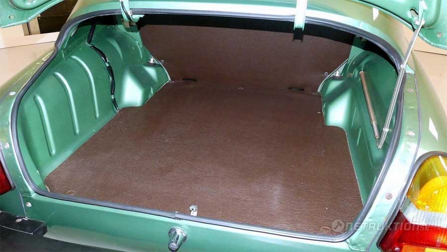 This is really rare: a Saab 96 trunk that has never been used to carry luggage