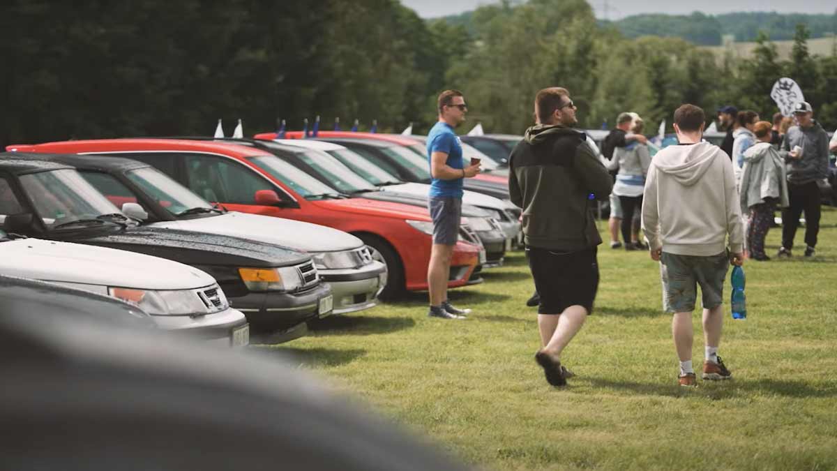 Saabstance Camp 2023: Enthusiasts gathered around their beloved SAABs, sharing stories and celebrating the spirit of innovation on wheels.