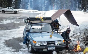 The Convenience and Freedom of Car-Camping on Ski Slopes: One Skier's Experience with his Saab 900