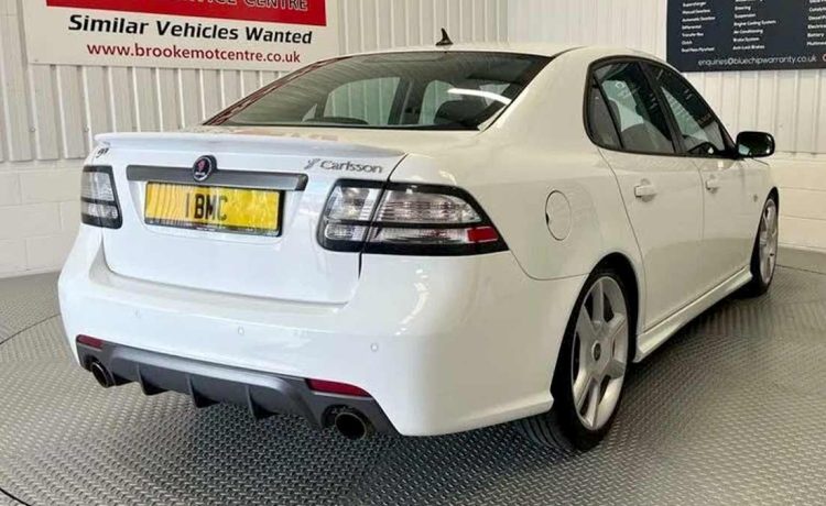 The immaculate 2010 Saab 9-3 Aero Carlsson XWD—a rare find honoring Saab’s rally legend, Erik Carlsson.