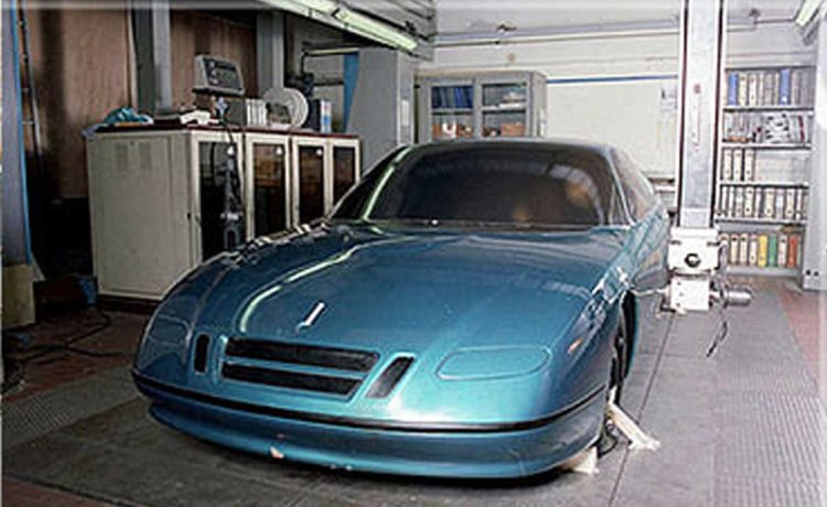 Conceptual design model of the Saab EV-2, the secret prototype that inspired the Saab 900 NG.