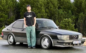 Kiddi with his 1983 Saab 900 Turbo in Iceland