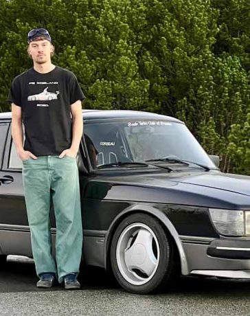 Kiddi with his 1983 Saab 900 Turbo in Iceland