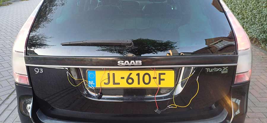 Saab 9-3 SportCombi LED Bar Prototype: KM-Tronics Asks For Your Feedback 2 Daytime look: the LED bar prototype mounted on Mark’s Saab 9-3 SportCombi. Wires and alignment are temporary, final version will be refined.