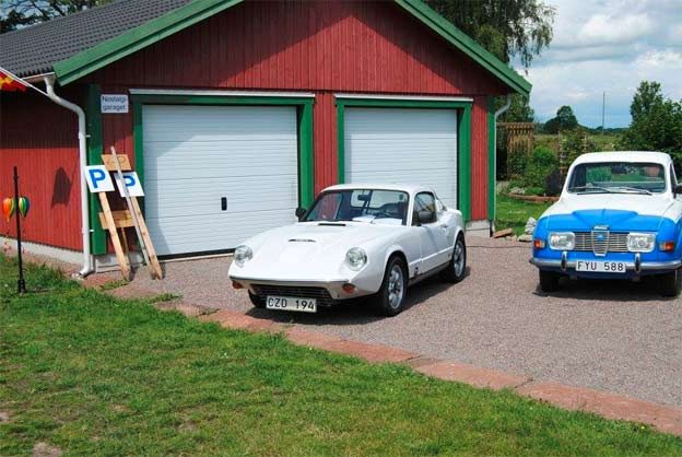 Classic Saab car in Nostalgia Garage