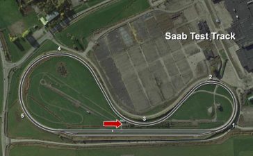 Inheriting SAAB's Legacy: T-Engineering, originally a spinoff from SAAB, proudly preserves the tradition by renaming the test track as 'Legacy Track.'