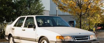 1989 Saab 9000 Turbo CD Cirrus White with 900 SPG tri-spoke wheels