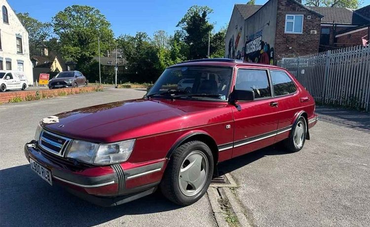 1993 Saab 900 T16S Ruby Edition #128 of 150, UK-market survivor in factory Ruby Red with Aero wheels, offered at £16,000 by Saab specialist Sean Pepper.