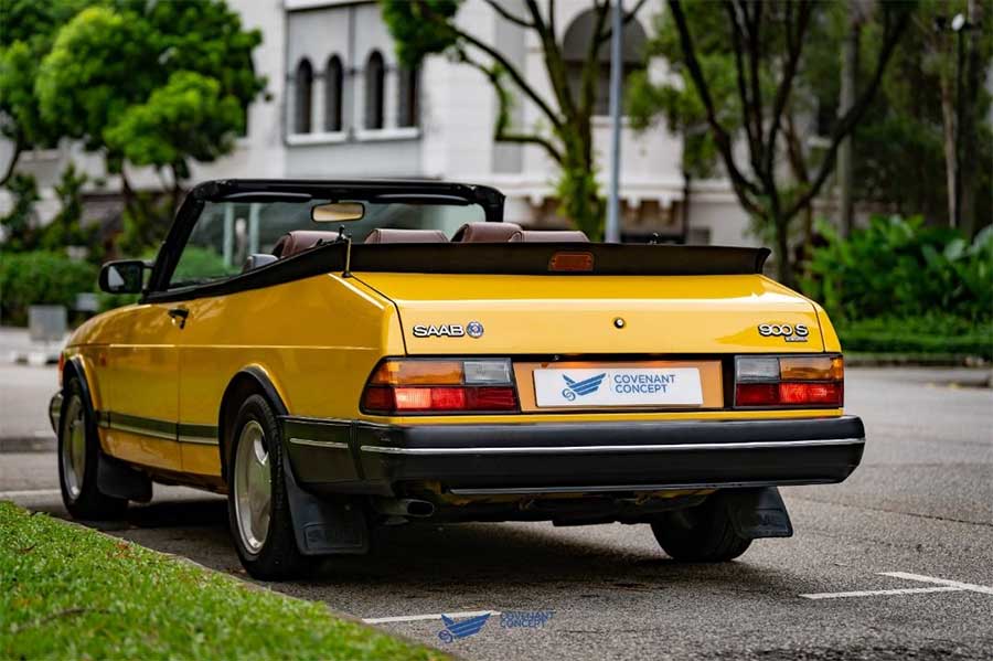 The SAAB 900 Convertible in Lynx Yellow is a true classic, with a unique color that turns heads.