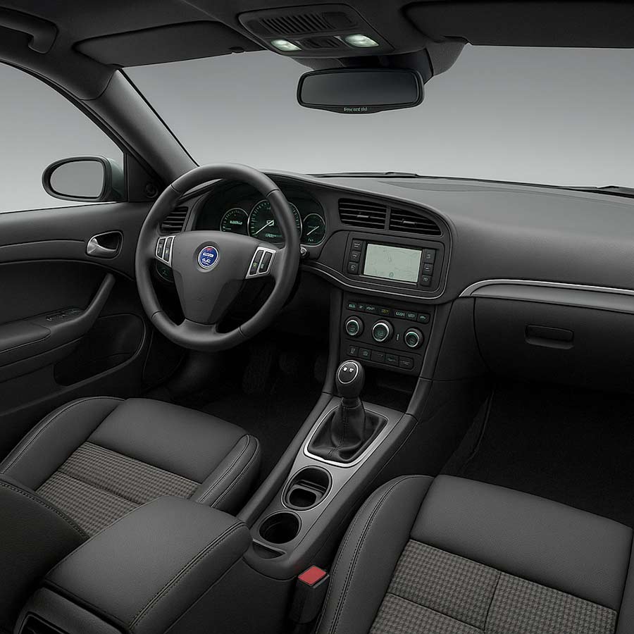 Interior of the 2008 Saab 92 Revival Concept with smooth, understated design lines