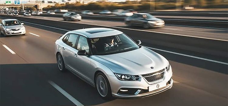 Henrik Bergman’s AI recreation of Jason Castriota’s lost Saab 9-3 Phoenix concept driving on an open highway