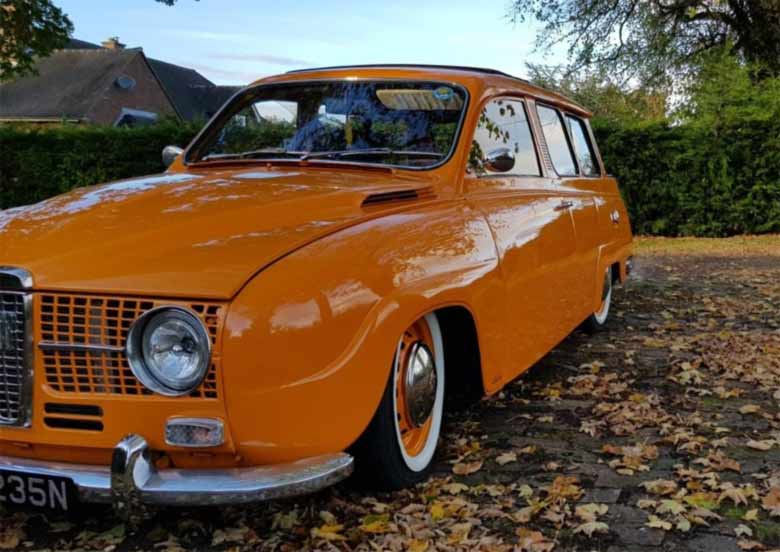 Saab 95 in indian yellow color