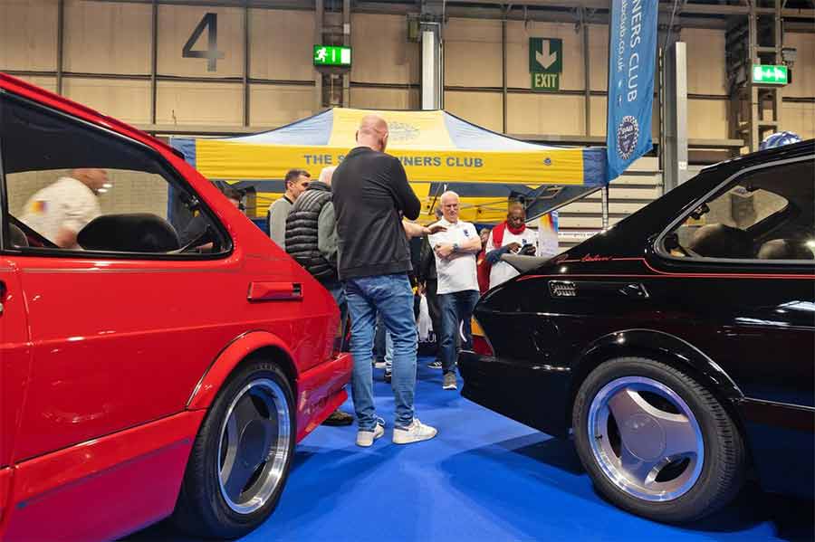 Twin Saab 900 Carlsson models at NEC Classic Motor Show 2025