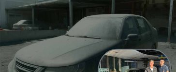 Saab 9-5 from Guangfu — before and after the SAC restoration.