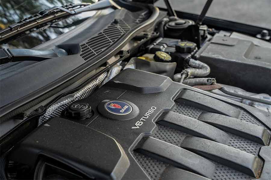 Saab’s last true flagship goes to auction - 9-5NG Aero XWD at no reserve 4 Saab 2.8-liter V6 turbo engine in the 2011 Saab 9-5 Aero XWD