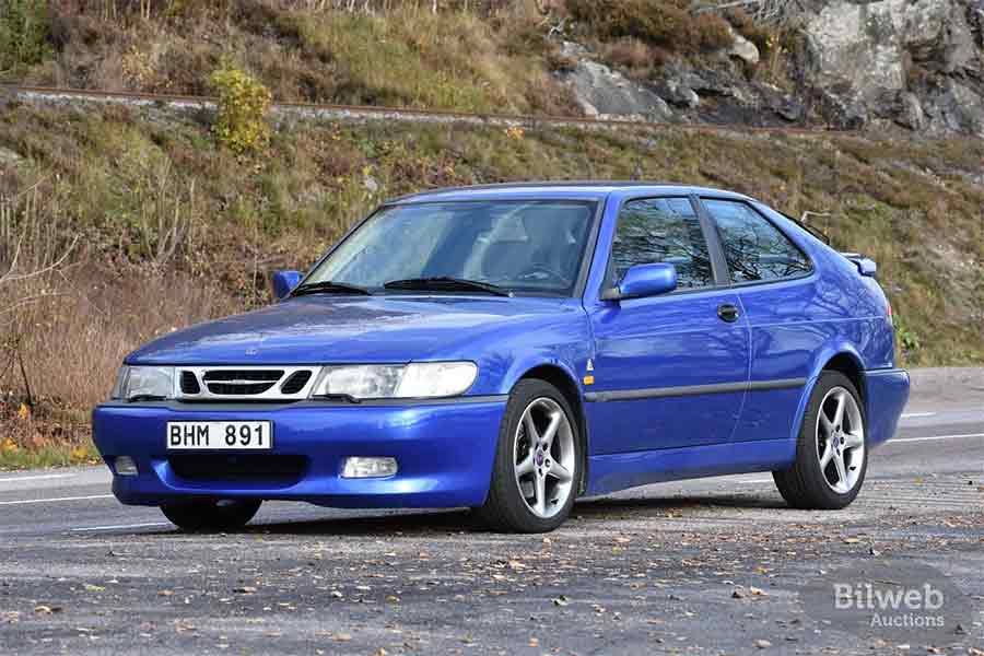 1999 Saab 9-3 Viggen Lightning Blue three-quarter front