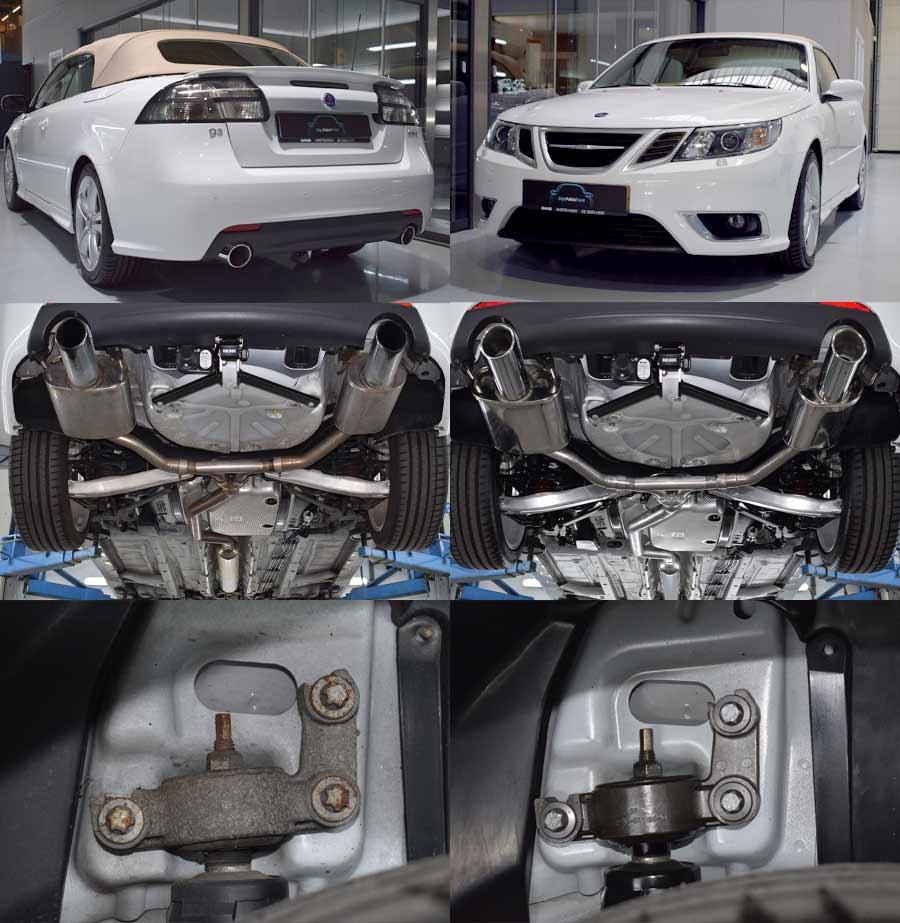 Back to Factory Glory: These Saab Restorations Look Like They Just Left the Factory 6 Stipt Polish Point’s 9-3 Aero Convertible restoration — from oxidized mounts and dulled suspension components to pristine underbody and mirror-finish dual exhausts. A masterclass in detail-driven Saab preservation.